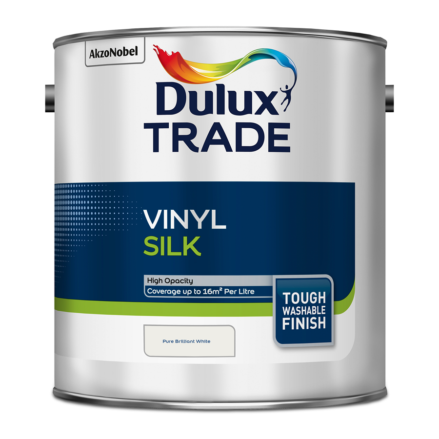 Dulux Trade Vinyl Silk Pure Brilliant White 2.5L