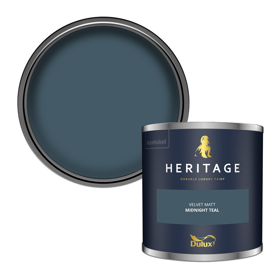 Dulux Heritage Midnight Teal Paint – Luxury Interior Matt & Eggshell – Decor Express UK