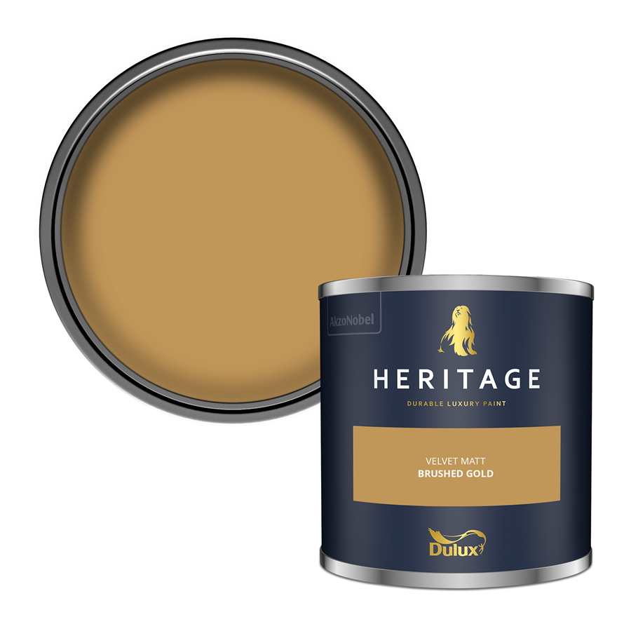 Dulux Heritage Brushed Gold Paint – Luxury Interior Matt & Eggshell – Decor Express UK