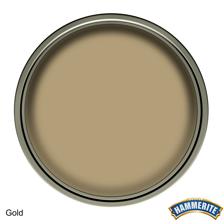 Hammerite Direct to Rust Smooth Metal Paint Gold 250ml