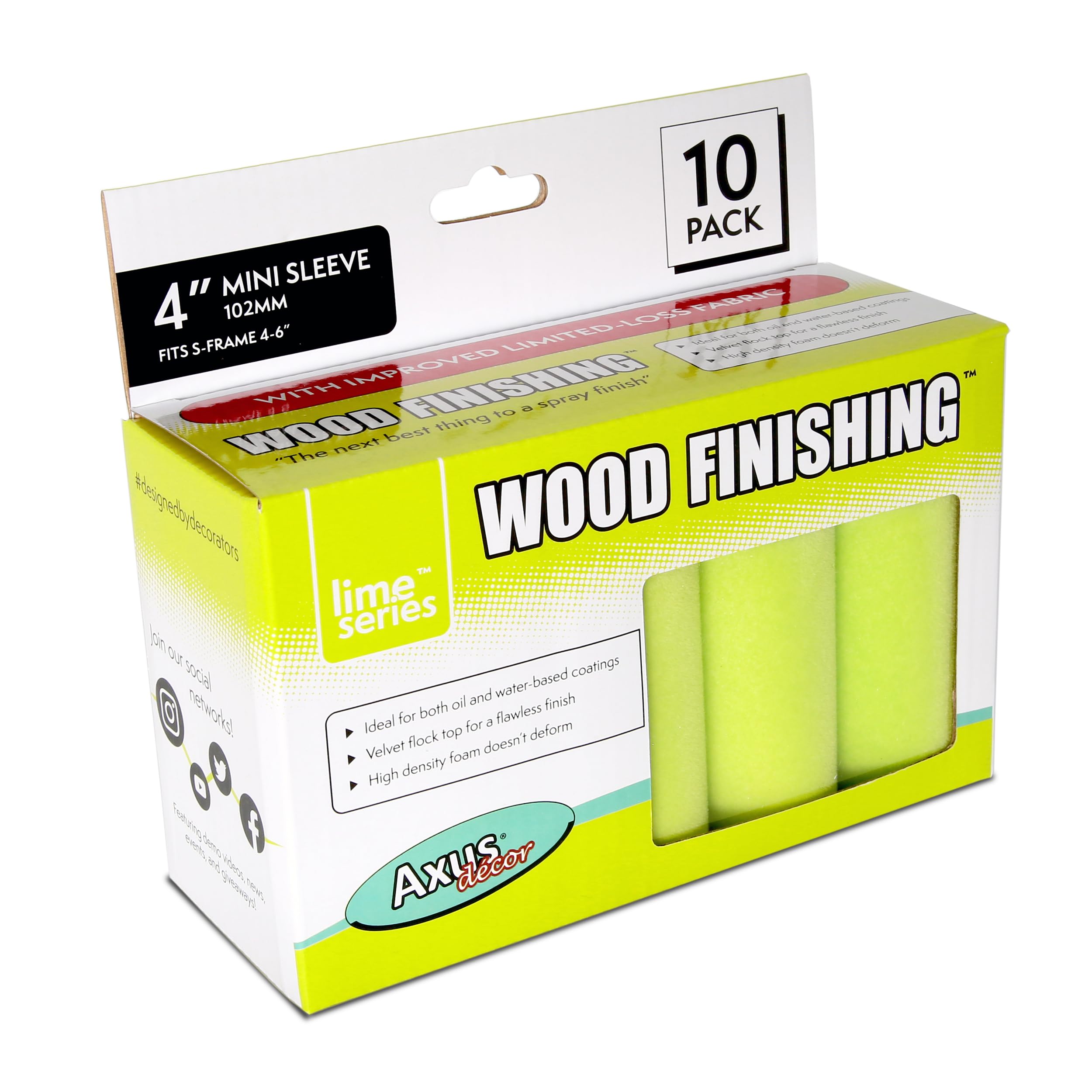 Axus Wood Fini Roller 10Pack