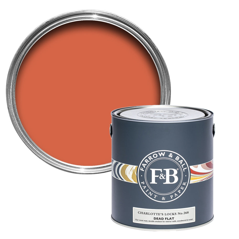 Farrow & Ball Charlott's Locks 268 paint tin and colour swatch