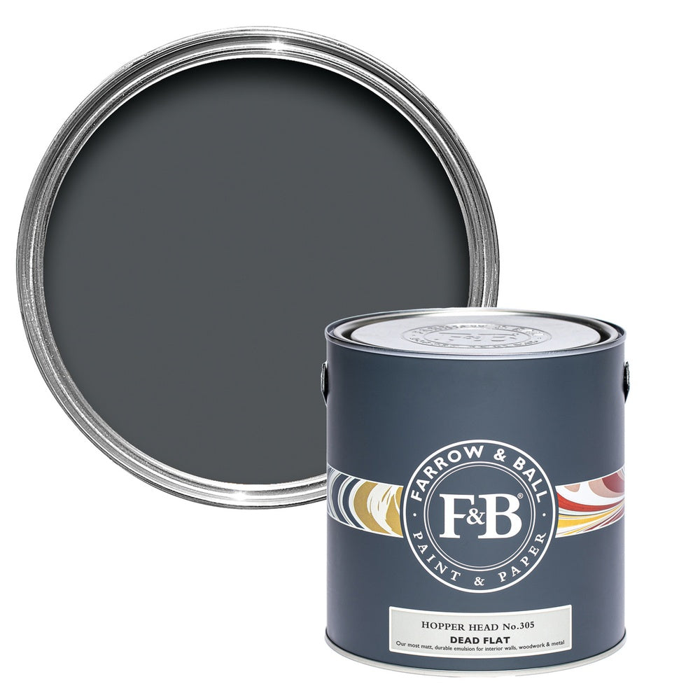 Farrow & Ball Hopper Head 305 paint tin and colour swatch