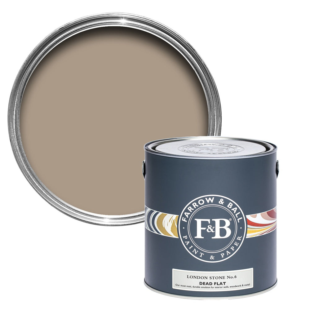 Farrow & Ball London Stone 6 paint tin and colour swatch
