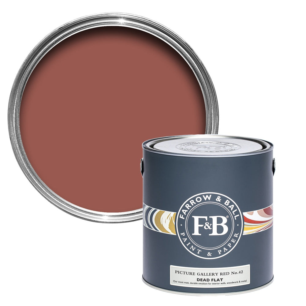 Farrow & Ball Picture Gallery Red 42 paint tin and colour swatch
