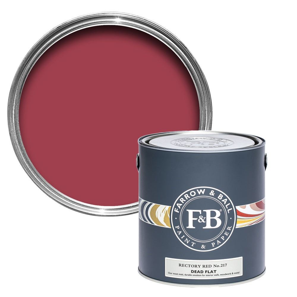 Farrow & Ball Rectory Red 217 paint tin and colour swatch