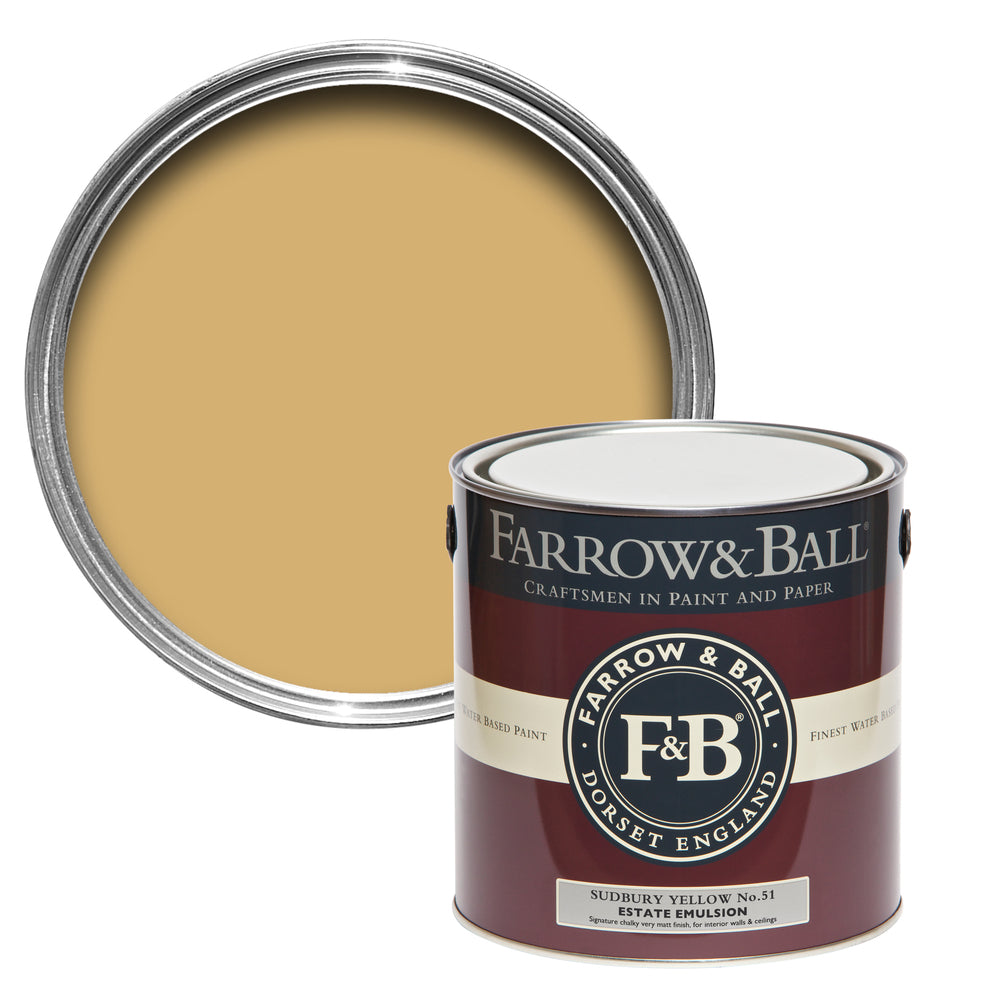 Farrow & Ball Sudbury Yellow 51 paint - colour swatch photo by Decor Express