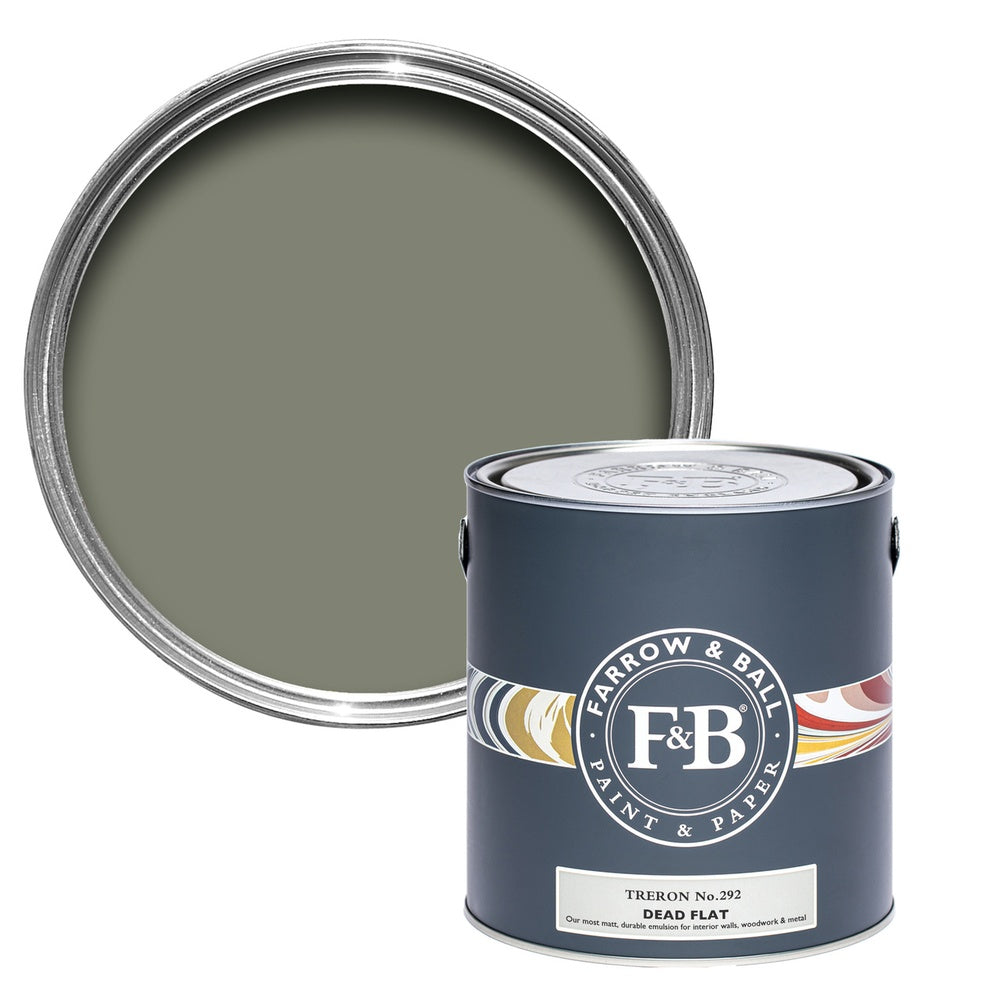 Farrow & Ball Treron 292 paint tin and colour swatch