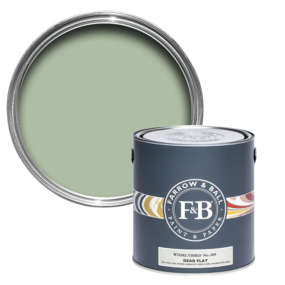 Farrow & Ball Whirlybird 309 paint tin and colour swatch