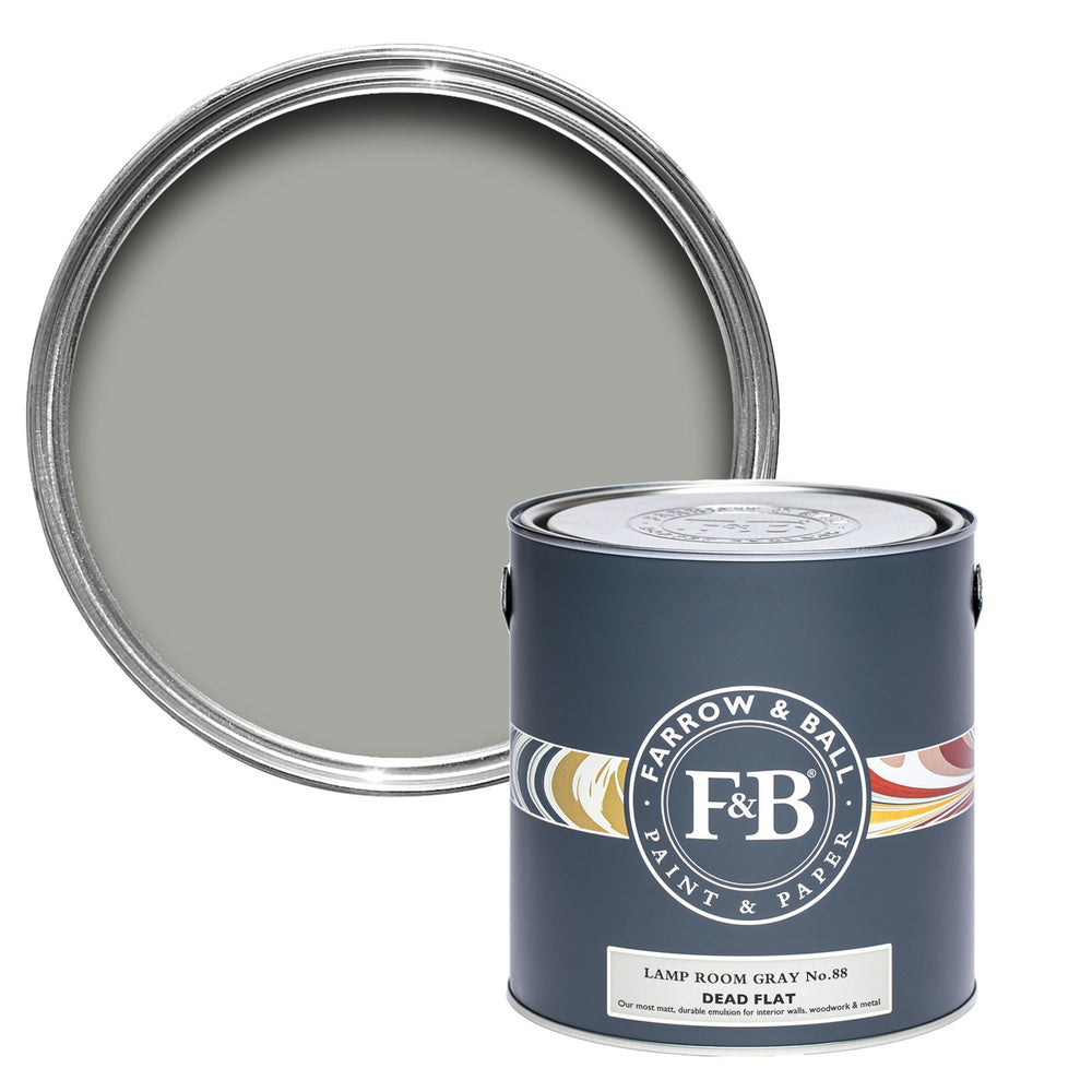 Farrow & Ball Estate Eggshell Lamp Room Grey 88 750ml | OUTLET paint tin and colour swatch