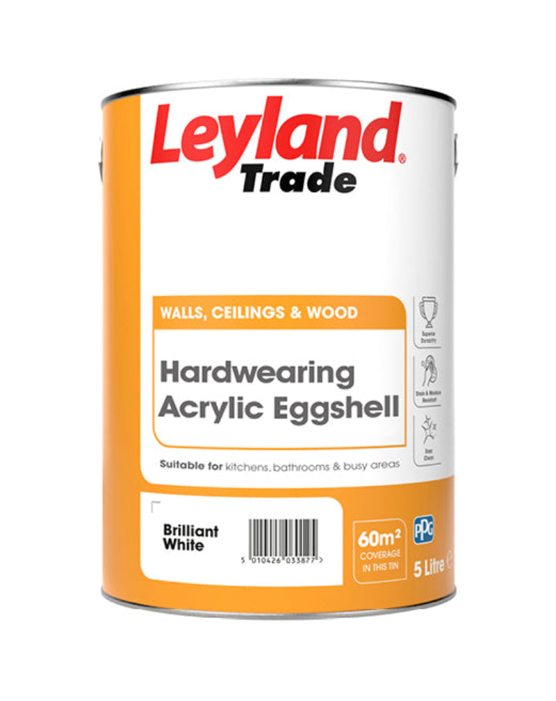 Leyland Acrylic Eggshell B/White