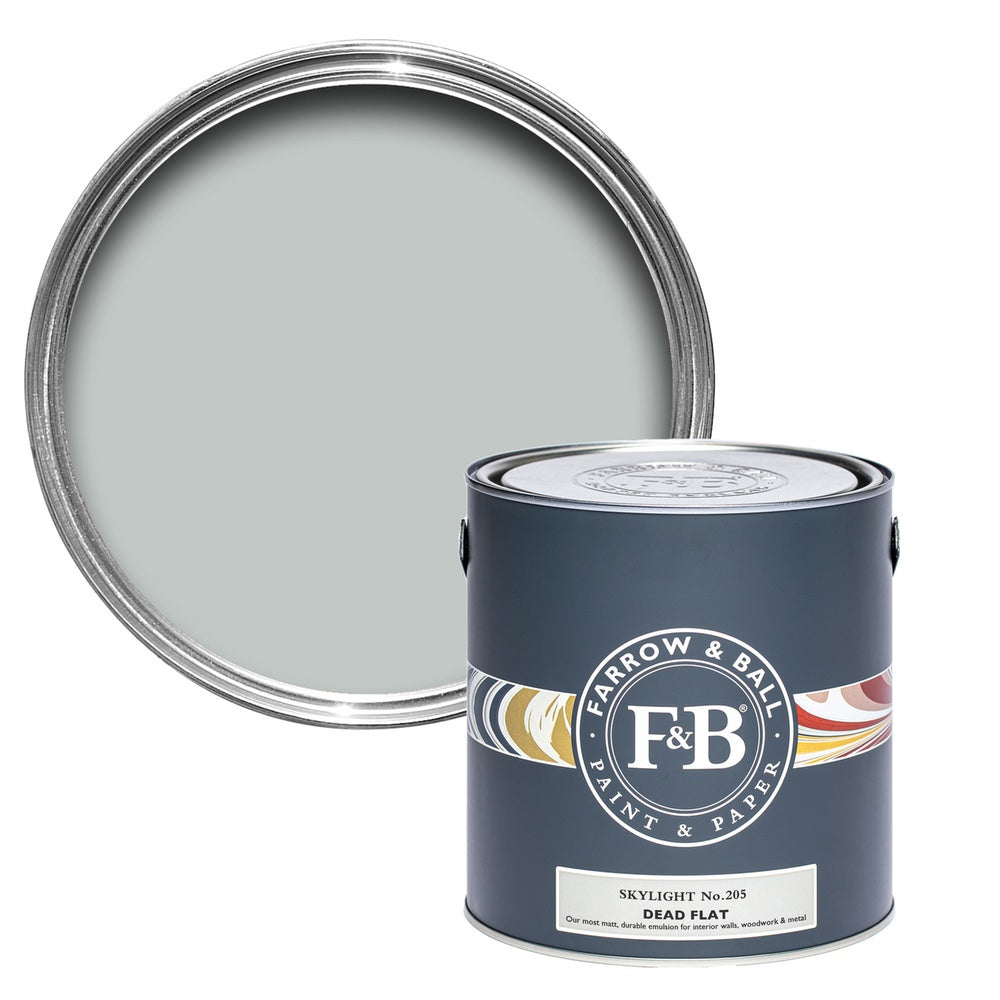 Farrow & Ball Modern Emulsion Skylight 205 2.5L | OUTLET paint tin and colour swatch