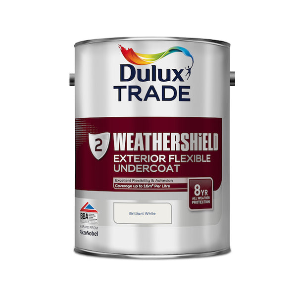 Dulux Trade Weathershield Exterior Flexible Undercoat Brilliant White 5L