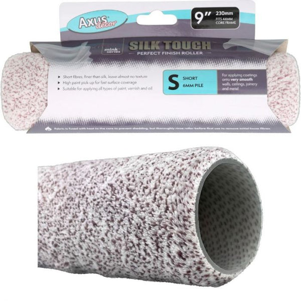 Axus Mink Series Silk Touch 9 inch short pile roller sleeve, full product view