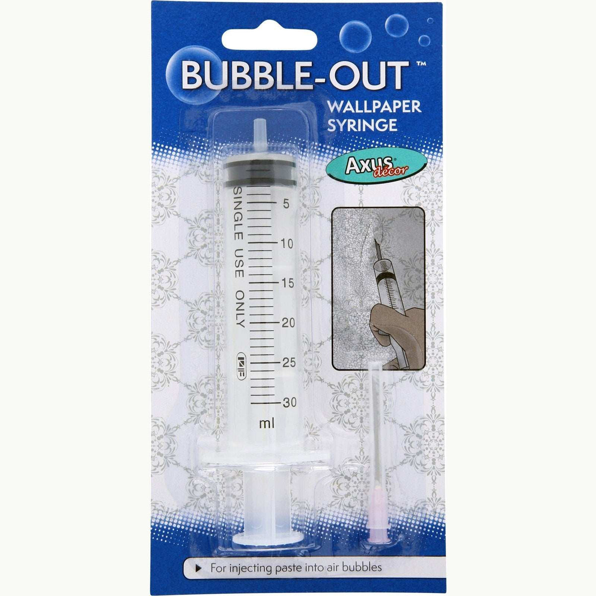 Axus Bubble Out Wallpaper Syringe 30 ml AXU/SY30 in retail packaging