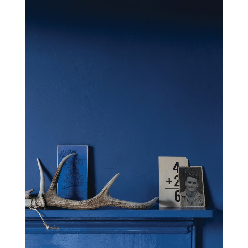 Farrow & Ball Pitch Blue No.220 paint in a lifestyle setting