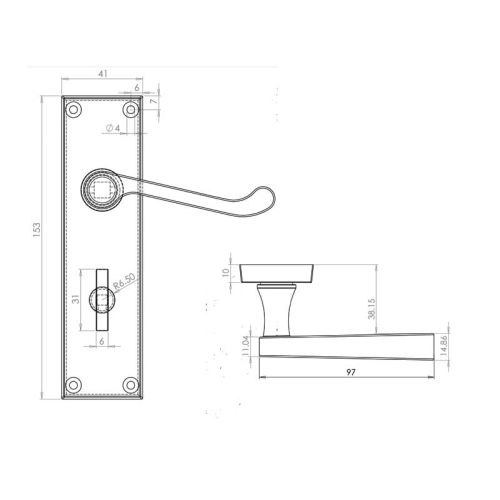 Frelan Victorian Suite Scroll Sever JV10BSC 150x40mm Satin Chrome