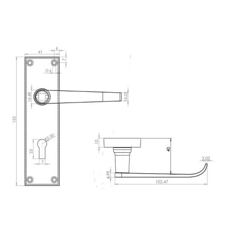 Victorian Suite straight lever Polished Brass