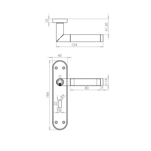 Mitred Suite Door Handle on Lockplate