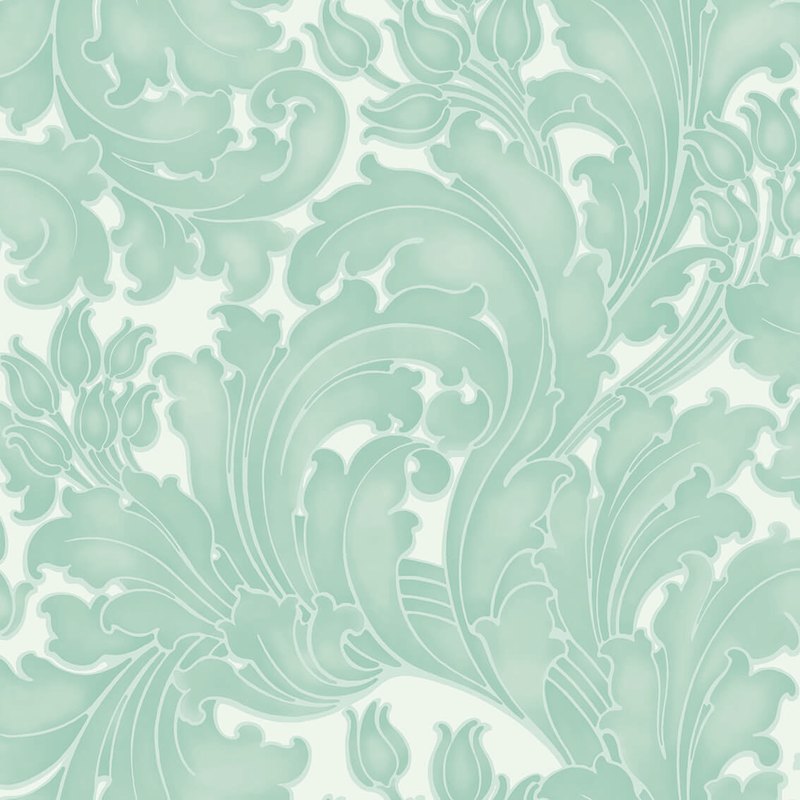 Little Greene Tulip wallpaper in Aqua