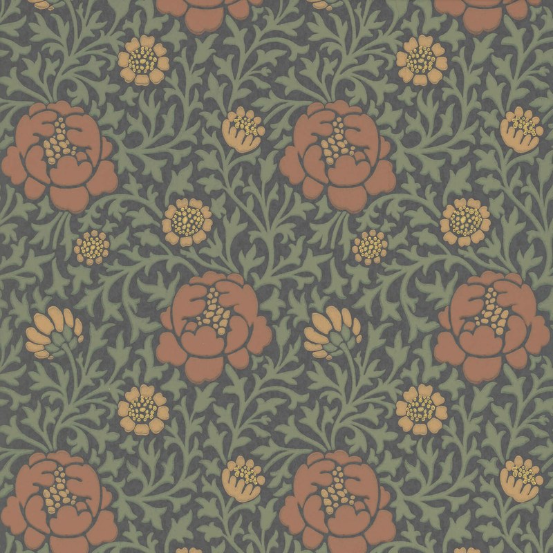 Little Greene Lansdowne Walk wallpaper in Ash