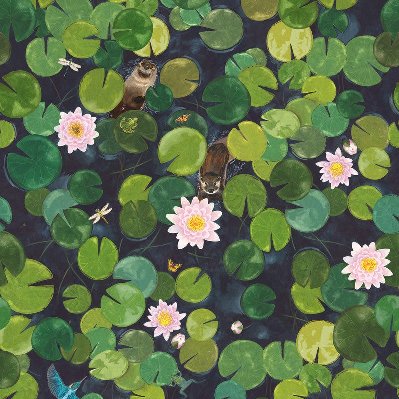Little Greene Lily Pads wallpaper in Hopper