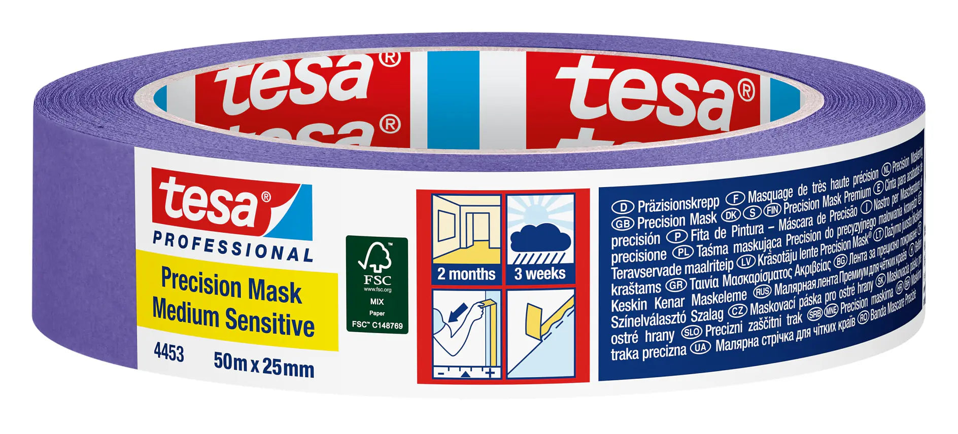 Tesa 4453 Professional Precision Masking Tape Medium Sensitive Purple