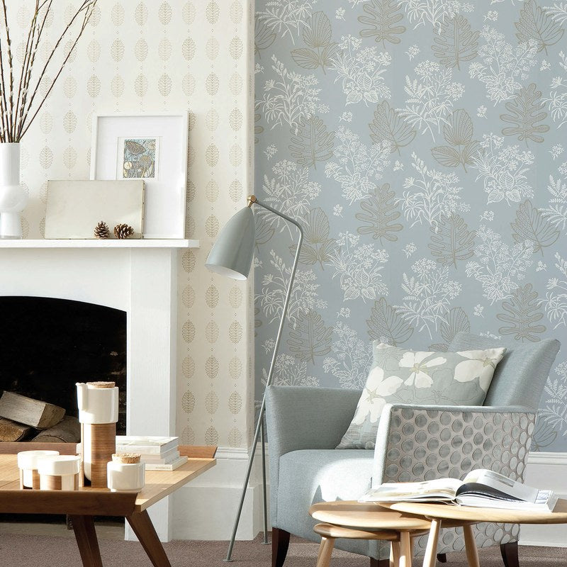 Little Greene Norcombe Welkin and Cones Lint wallpapers — room view
