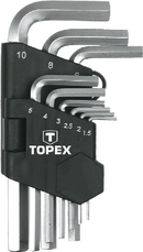 Topex 35D955 Hex-key set 9pcs, 1.5-10mm CV