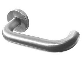 Orbit Lever on Rose Satin Stainless