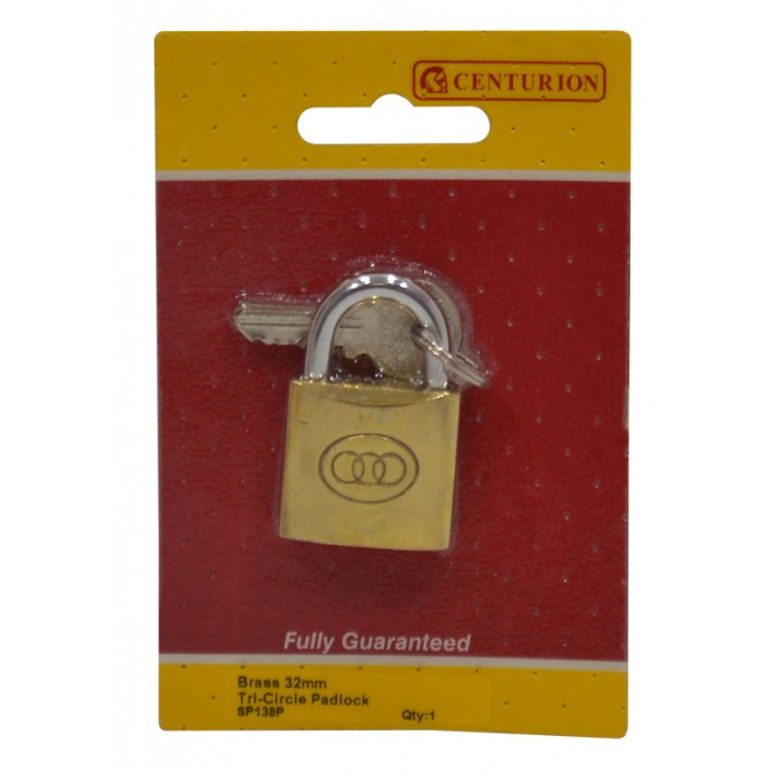 Tri-Circle Padlock Brass