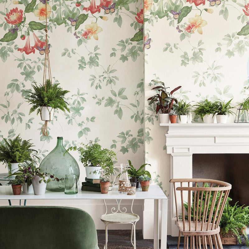 Little Greene Asterid wallpaper in Lantern — room view