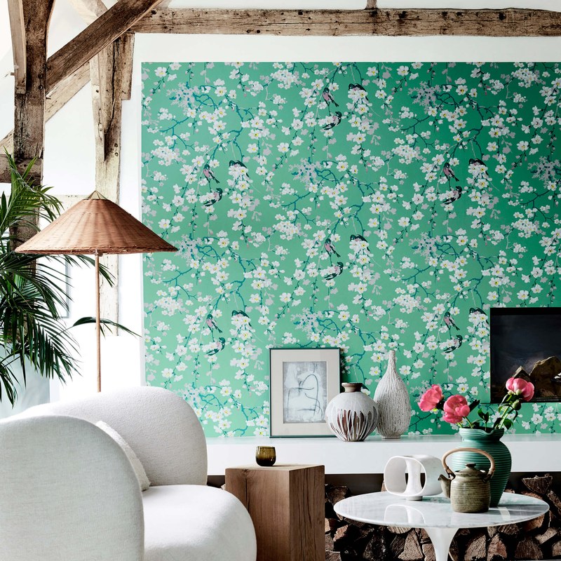 Little Greene Massingberd Blossom wallpaper — lifestyle image 01