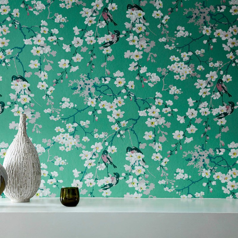 Little Greene Massingberd Blossom wallpaper — lifestyle image 02