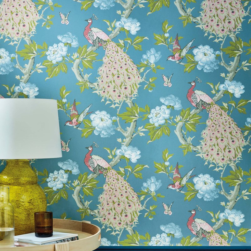 Little Greene Pavona wallpaper in Sylvie — detail