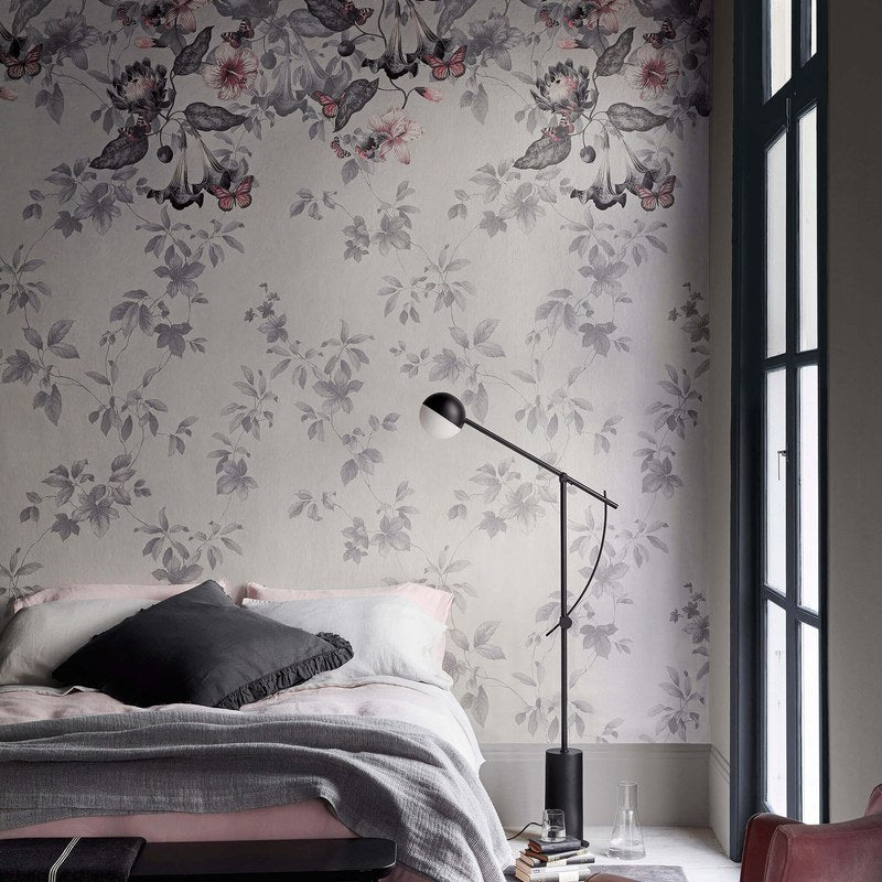 Little Greene Asterid wallpaper in Nightshade — room view