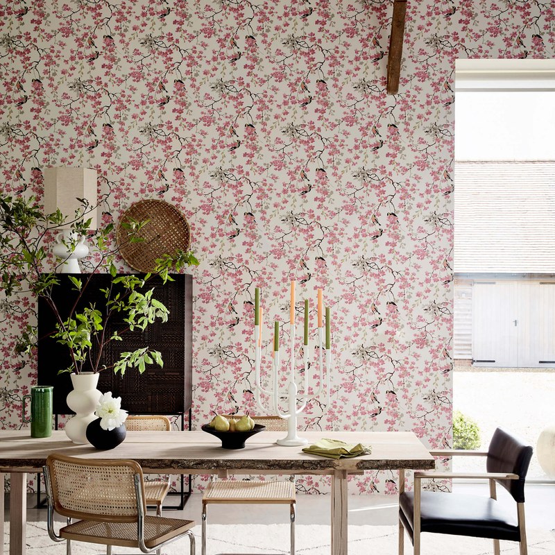 Little Greene Massingberd Blossom wallpaper — lifestyle image 03