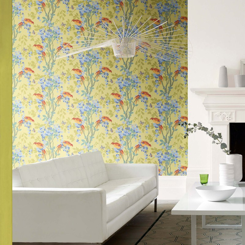 Little Greene Loriini wallpaper in Jasper — room view