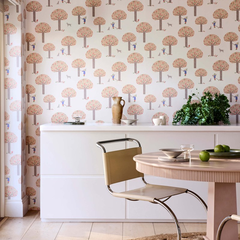 Little Greene Rodney Street wallpaper in Masquerade — alternate room view