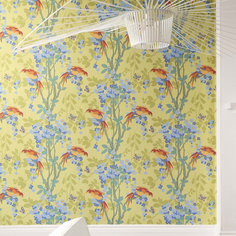 Little Greene Loriini wallpaper in Jasper — detail