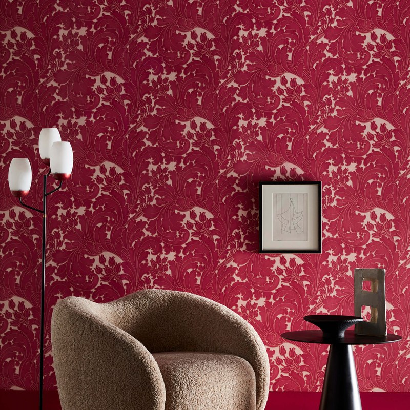 Little Greene Tulip wallpaper in Theatre — room view
