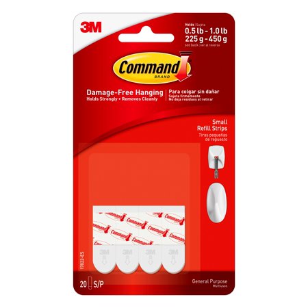 Command Small Adhesive Refill Strips White