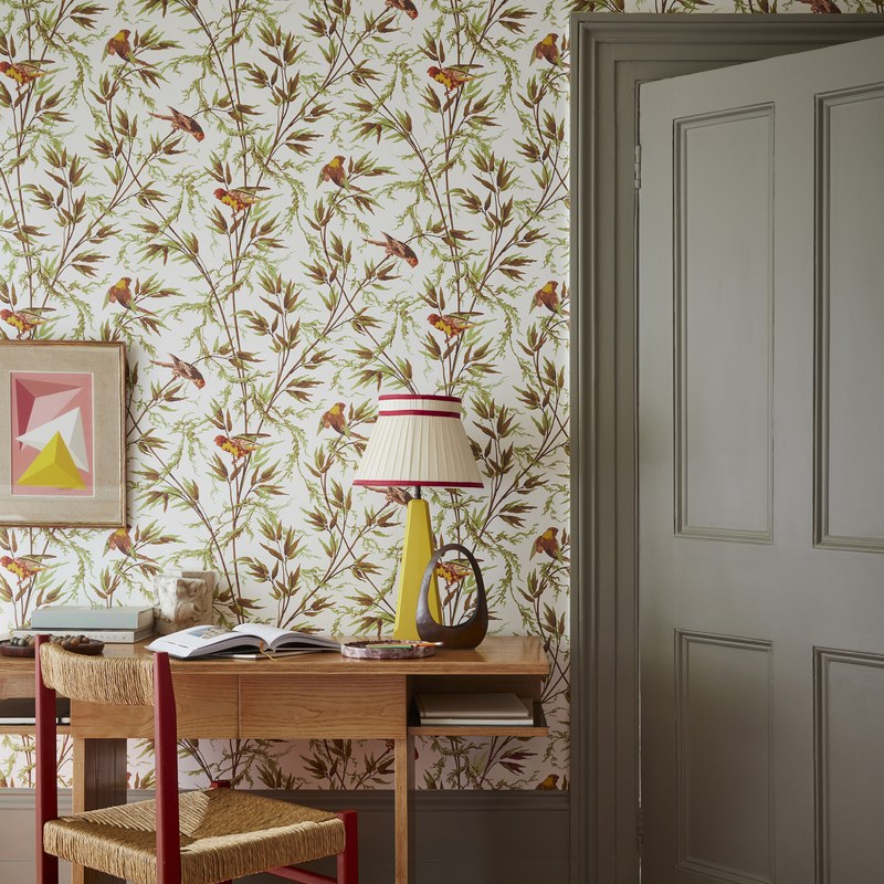 Little Greene Great Ormond St. wallpaper in Galette — room view