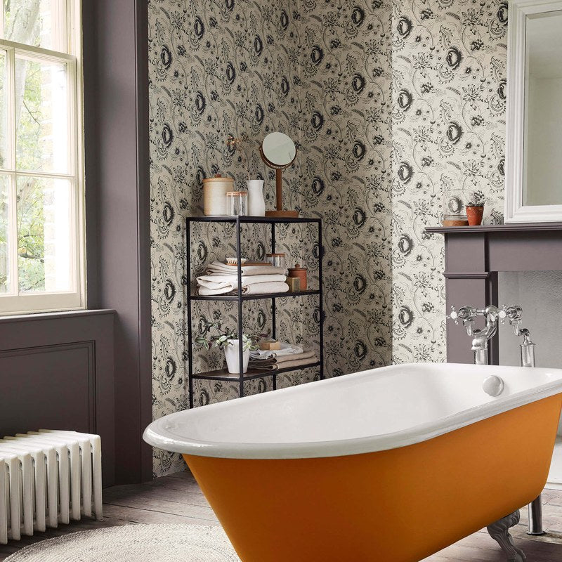 Little Greene Woodblock Mono wallpaper in Knightsbridge — room view