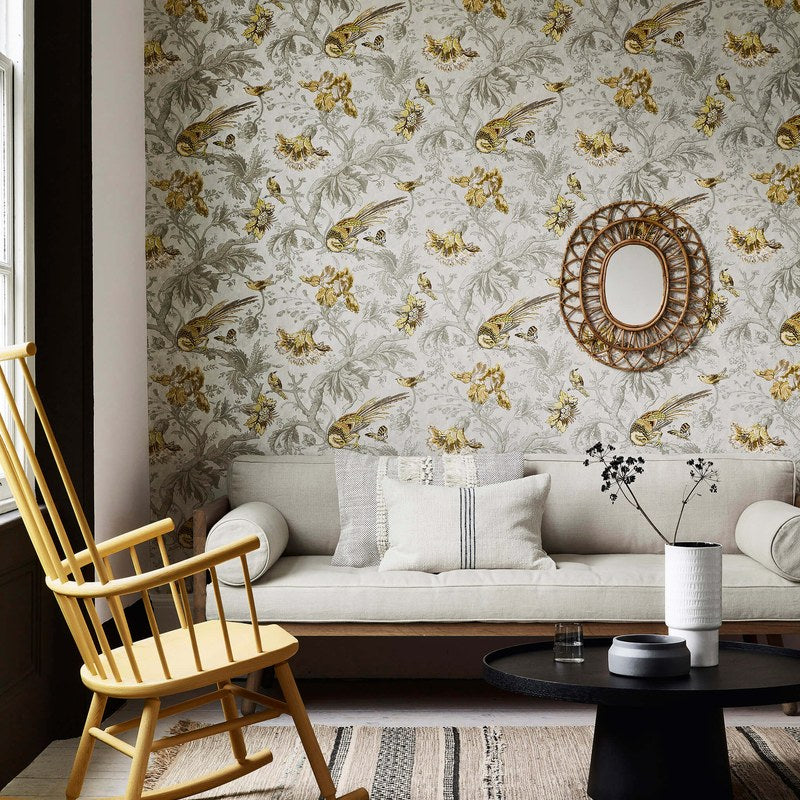 Little Greene Crowe Hall Lane wallpaper in Gilt — room view