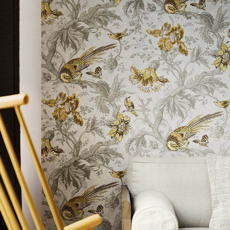 Little Greene Crowe Hall Lane wallpaper in Gilt — detail