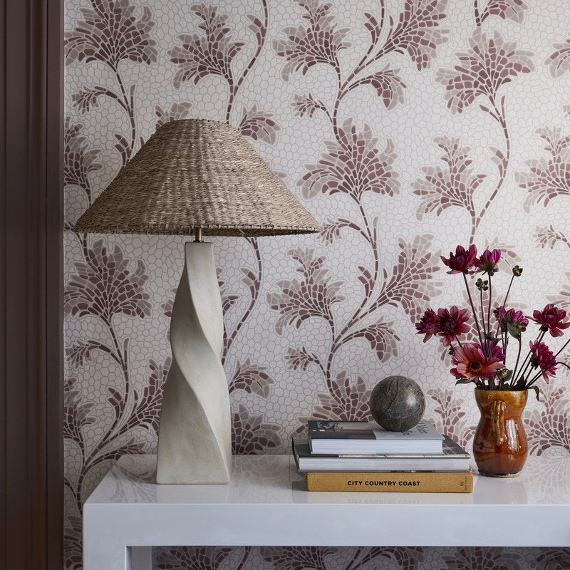 Little Greene Mosaic Trail wallpaper in Blush — detail