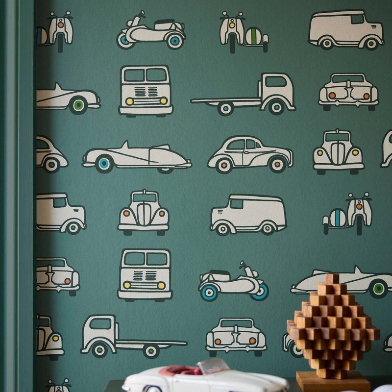 Little Greene Road Trip wallpaper in Pleat — detail
