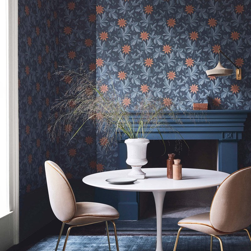 Little Greene Monroe wallpaper in Night Flower — room view