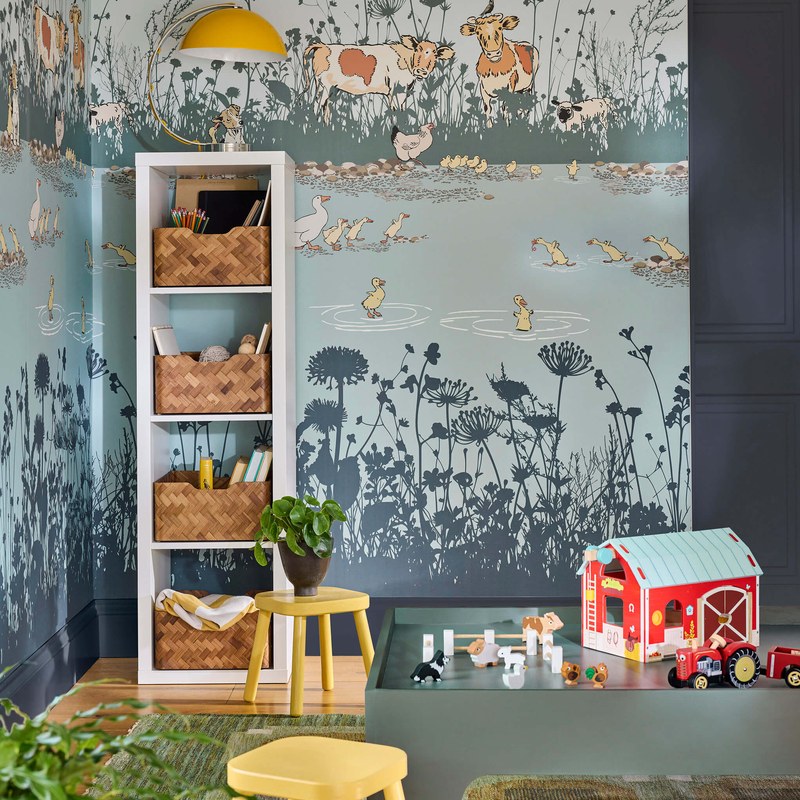 Little Greene Riverside Capers wallpaper — room view